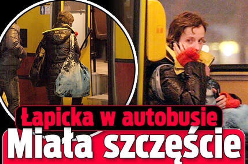 Łapicka w autobusie. Miała szczęście