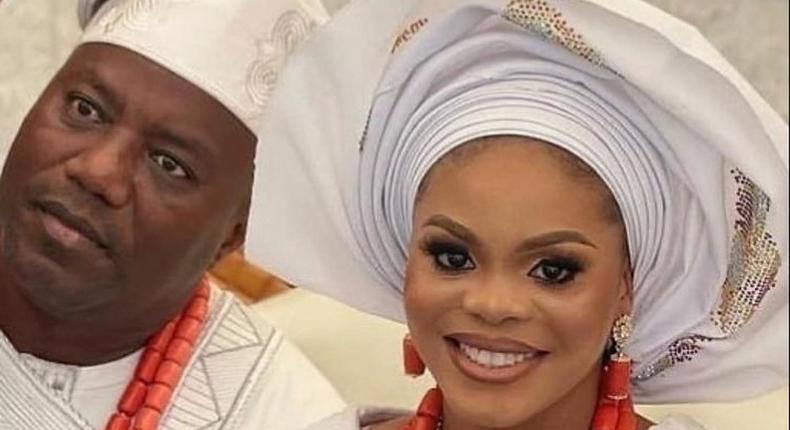 Mercy Aigbe's estranged husband Lanre Gentry and his new wife Oluwabusayo [Instagram/NikkyWorld]