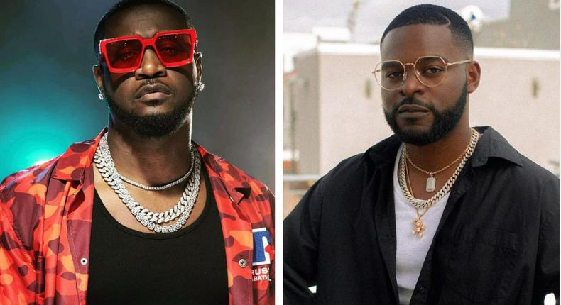 Nigerian music stars Peter Okoye and Falz [Instagram/PeterPsquare] [Instagram/FalzTheBahdGuy]