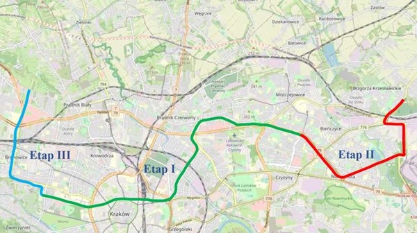 Prawie 22 km, do 32 stacji, dwa tunele – w tym jeden pod Śródmieściem, 1,5 km estakada – tak ma wyglądać pierwsza linia krakowskiego premetra