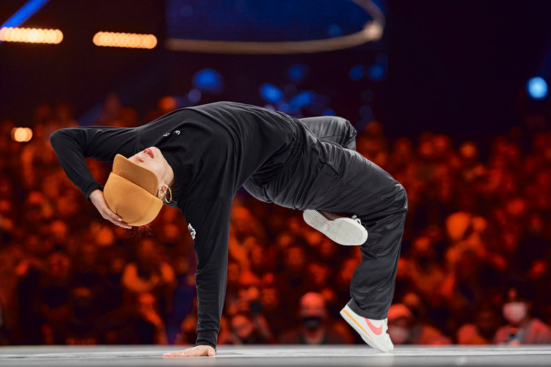 B-Girl Paulina performs at Red Bull Bc One World Final Poland in Gdansk, Poland on November 6th, 2021