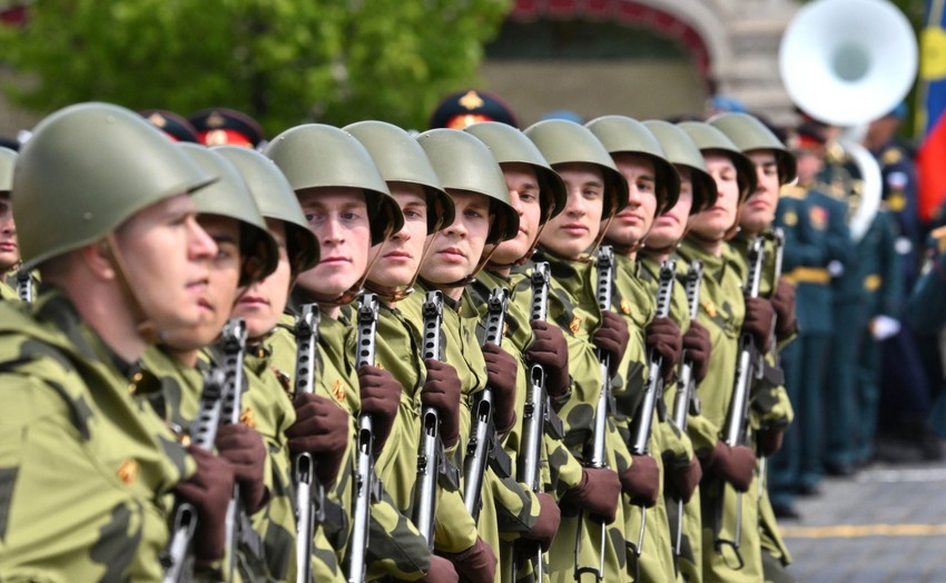 Ruska vojska na paradi povodom Dana pobede u Moskvi, 9. maja 2025.