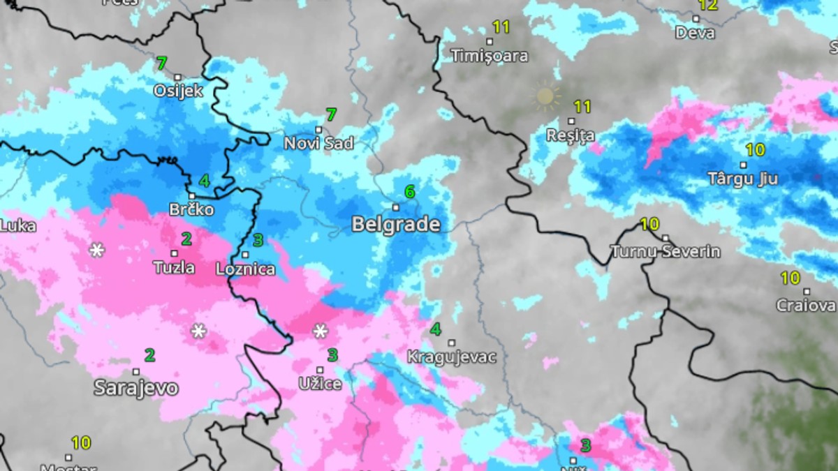Radarski snimak kretanje nevremena u Srbiji