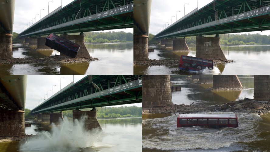 W świąteczny poniedziałek filmowcy z Bollywood kręcili spektakularny pościg i upadek z mostu do rzeki.