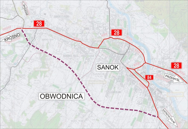 Sanok-obwodnica; źródło: GDDKiA