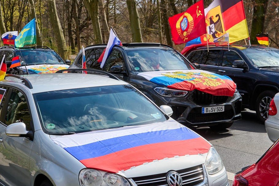 Prorosyjska manifestacja w Berlinie