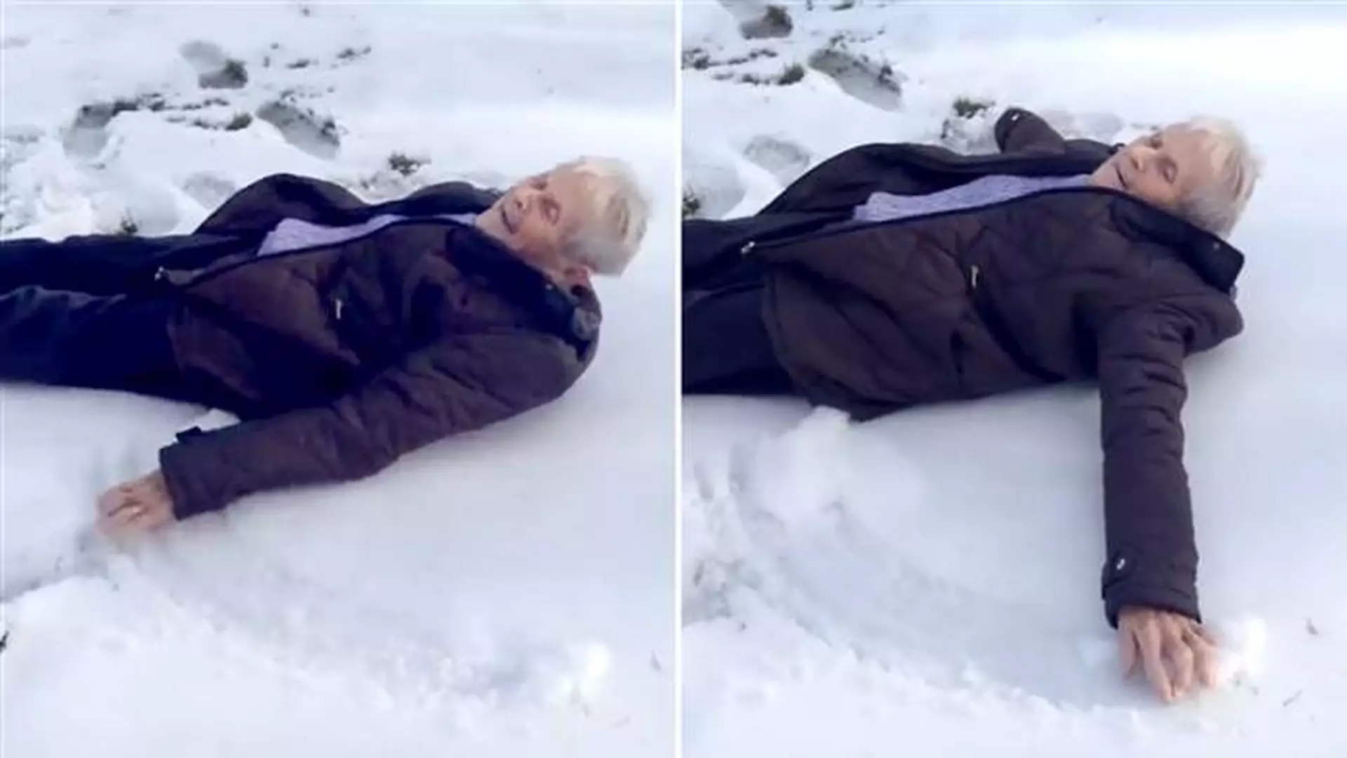 Zrobiła aniołka na śniegu na swoje 85-urodziny i wzruszyła cały internet