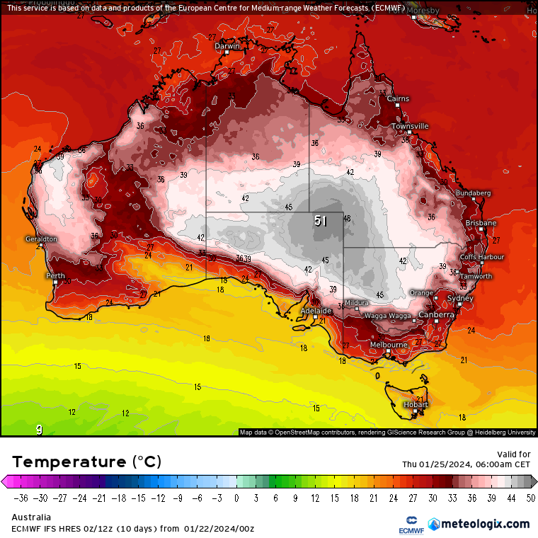 Poważnie zagrożony jest absolutny rekord ciepła dla Australii