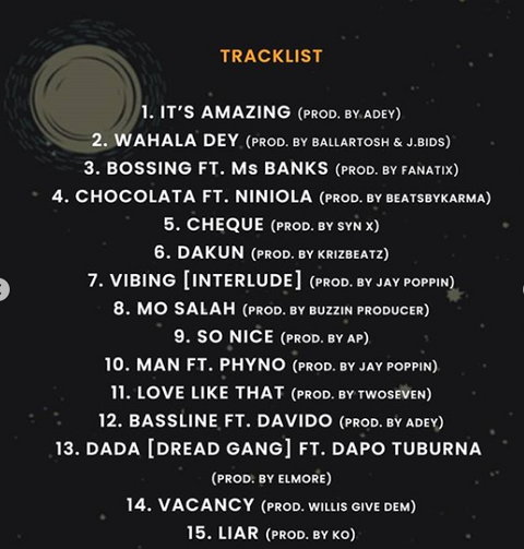 YCeeVsZaheer tracklist. (Instagram/IamYcee)