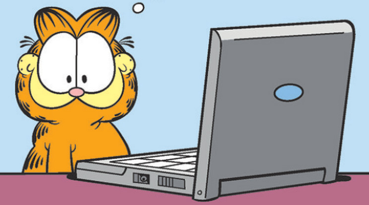 Garfield ismerkedik a monitor funkcióival