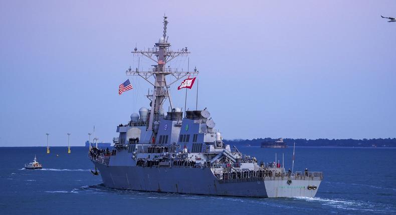 USS The Sullivans on May 22, 2021.Steve Parsons/PA Images via Getty Images