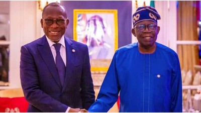 Patrice Talon and Tinubu (credit: Legit.ng)