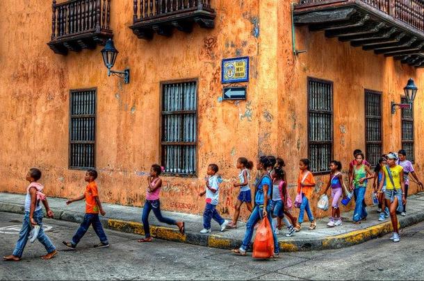 kolumbia 25 Wycieczka do szko´łki niedzielnej, Cartagena, Kolumbia