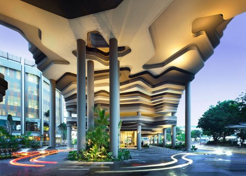 Architektura hotelu Park Royal w Singapurze