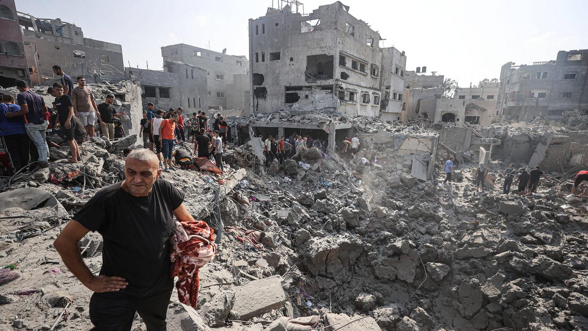 Domy w Gazie zniszczone w czasie izraelskiego ataku