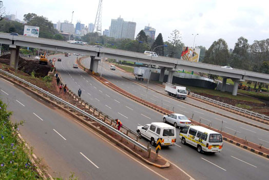 A section of the Museum Hill road, Nairobi 