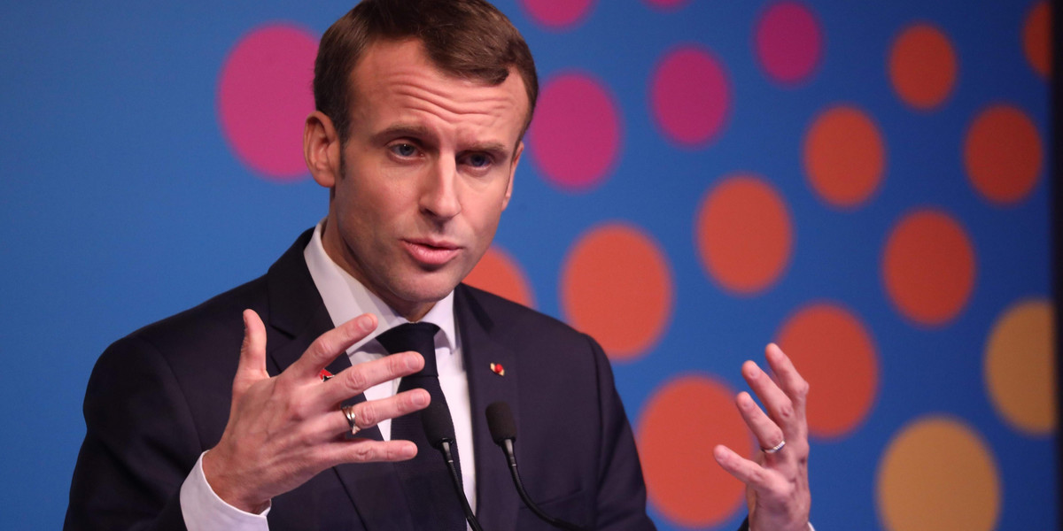 Prezydent Francji Emmanuel Macron 