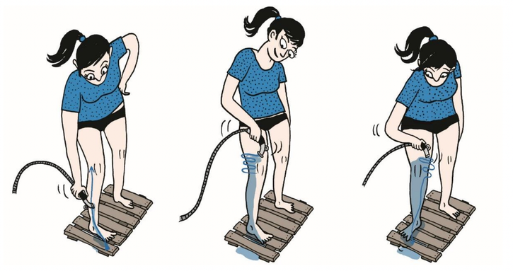 Ein kalter Knieguss kann eine Reihe von Beschwerden lindern. Du kannst ihn ganz einfach zu Hause nachmachen.