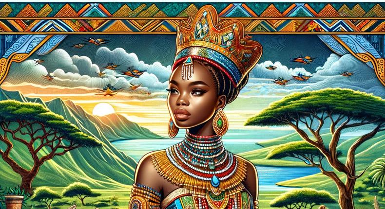 Illustration d'une reine d'Afrique