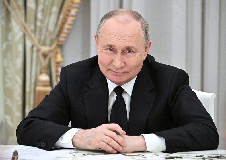 Prezydent Rosji Władimir Putin na Kremlu w Moskwie, 19 marca 2024 r.