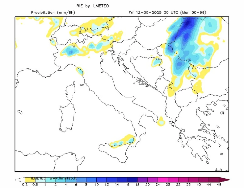 Mapa za petak 12. septembar
