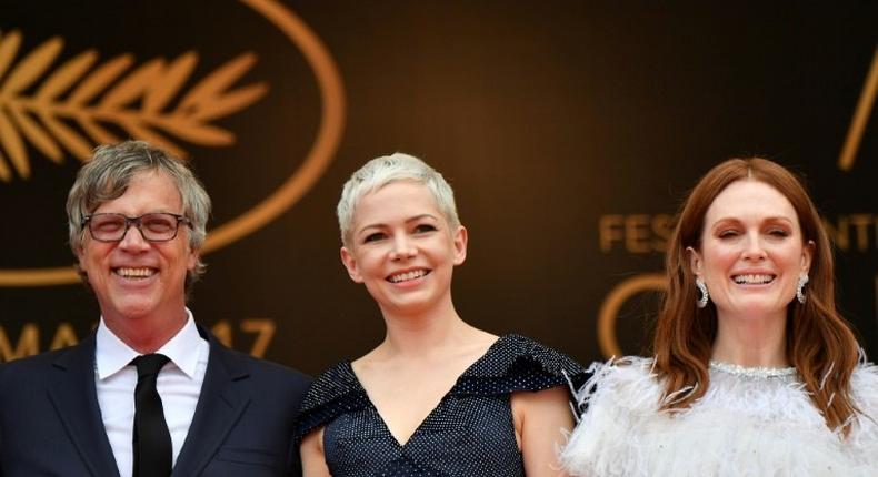 US director Todd Haynes, US actress Michelle Williams and US actress Julianne Moore wowed Cannes on arriving for the screening of 'Wonderstruck'