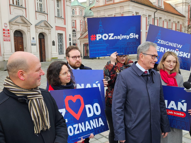 Konferencja polityków PiS dotycząca wyborów samorządowych w Poznaniu