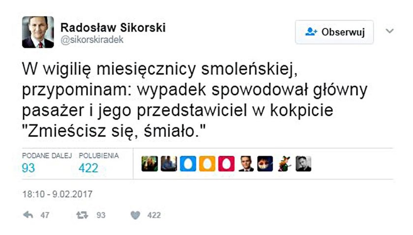 Sikorski szokuje! Twierdzi, że Smoleńsk to wina Kaczyńskiego