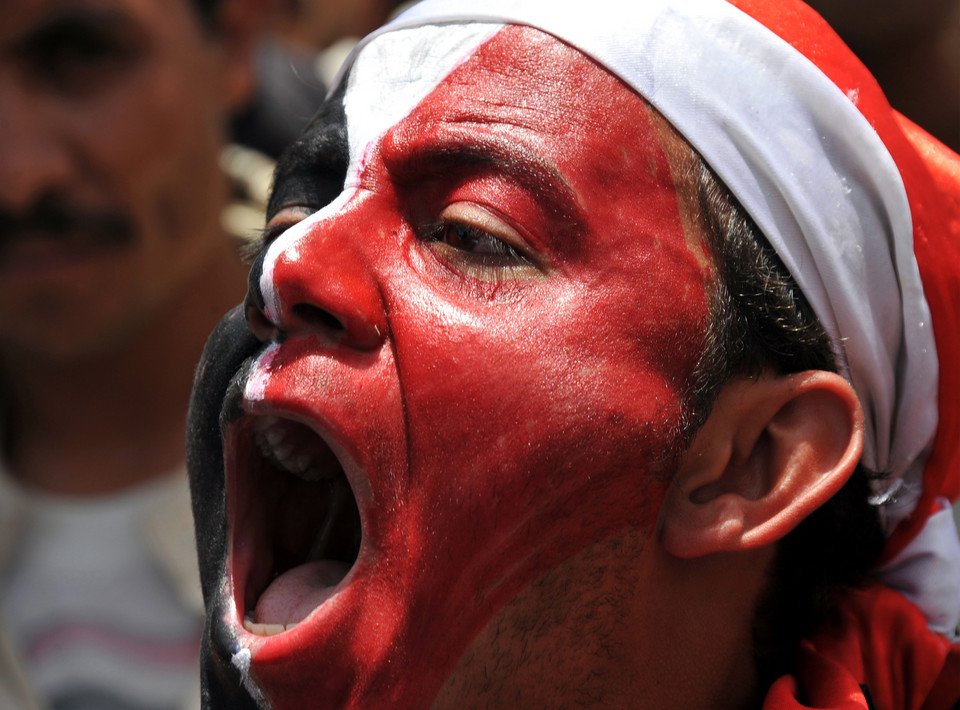 Protestujący w Jemenie