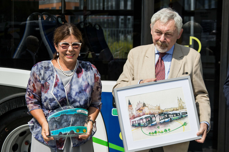  Solange Olszewska i prezydent Krakowa Jacek Majchrowski w 2017 r.