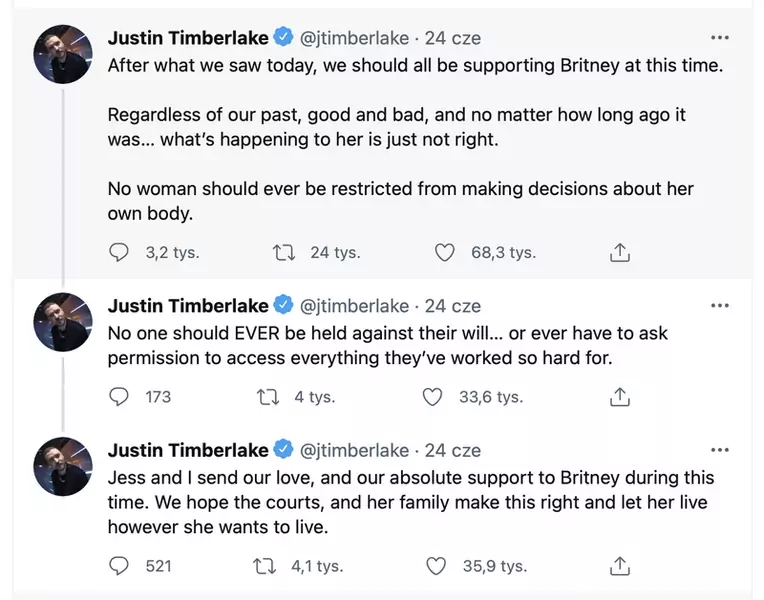 Justin Timberlake wspiera Britney / Twitter