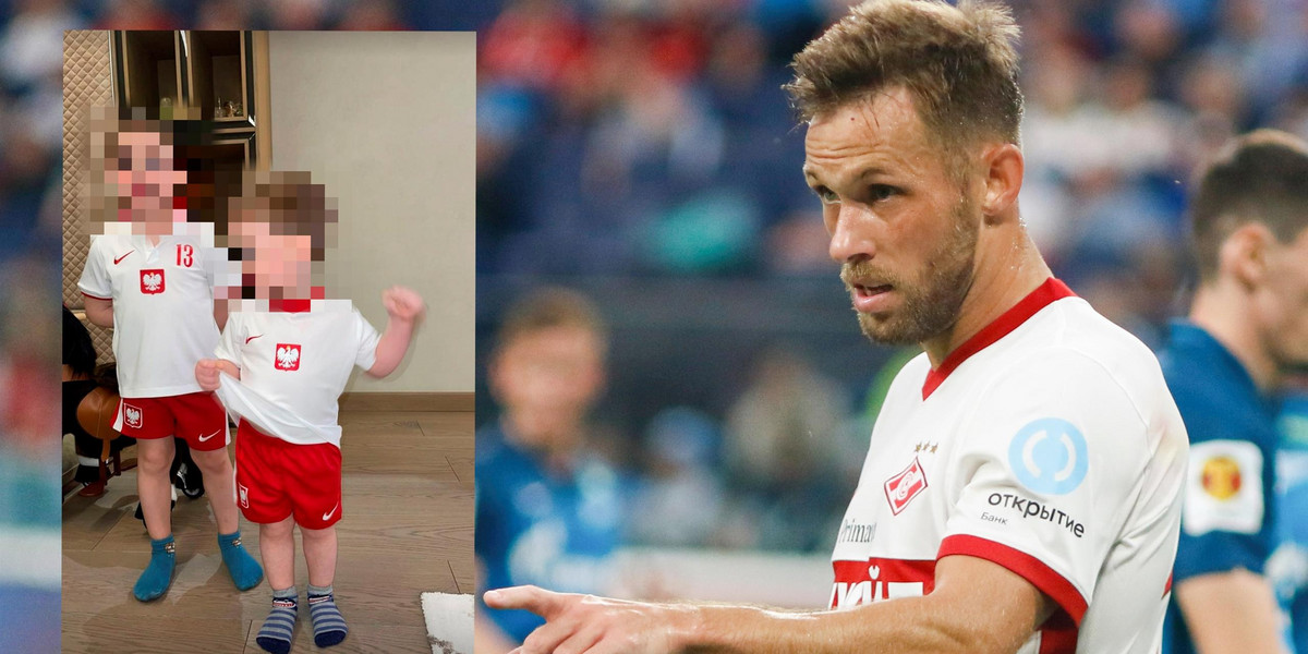 Maciej Rybus pokazał synków w koszulkach reprezentacji Polski.