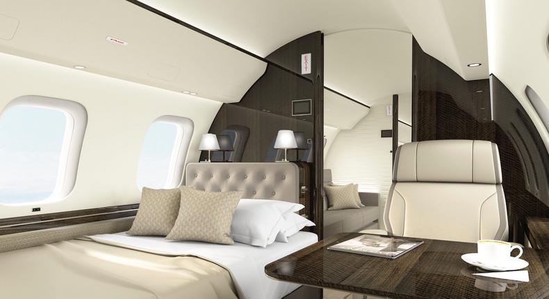 Bombardier's rendering of its Global 8000 cabin.Bombardier