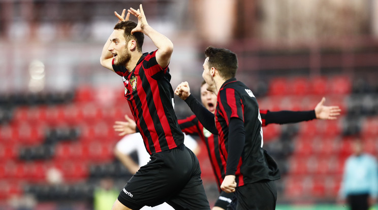 Eppel Márton a 85. percben volt eredményes a Debrecen ellen: 1-0-s sikerével
a Honvéd vezeti a tabellát /Fotó: Fuszek Gábor