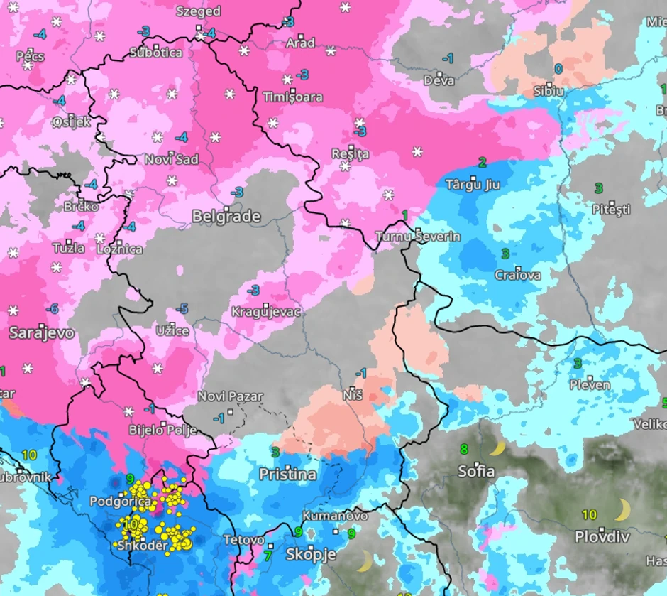Vreme u Srbiji za Božić u 17