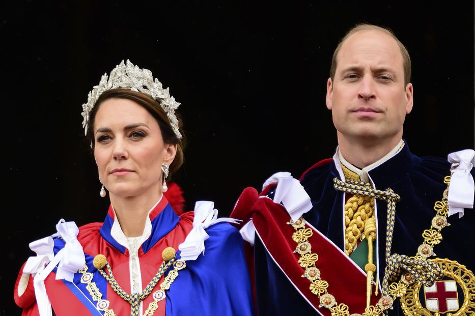 Vilmos walesi herceg, trónörökös és a felesége, Katalin walesi hercegné/ Fotó: MTI/AP/Getty Images pool/Leon Neal