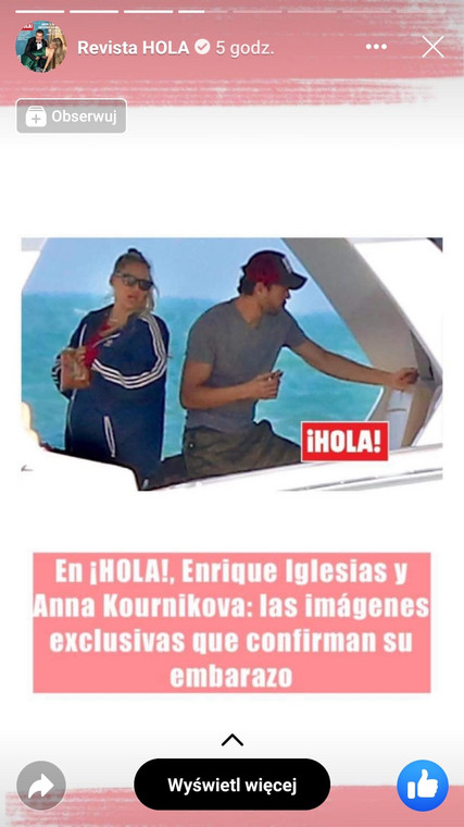 Enrique Iglesias ojcem. Anna Kurnikowa w ciąży