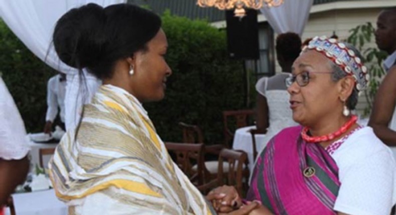 File photo of Zahra Bahlewa Moi with First Lady Margaret Kenyatta.