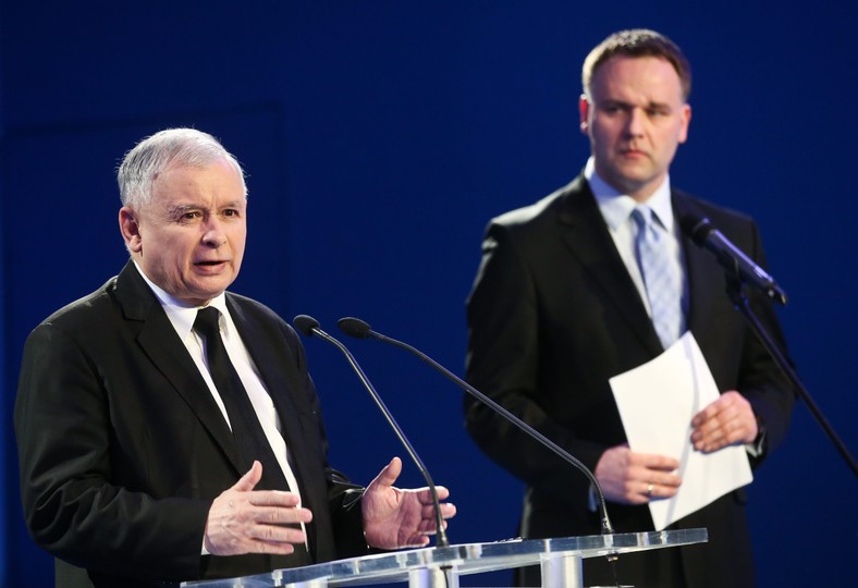 Jarosław Kaczyński i Dawid Jackiewicz w 2014 r