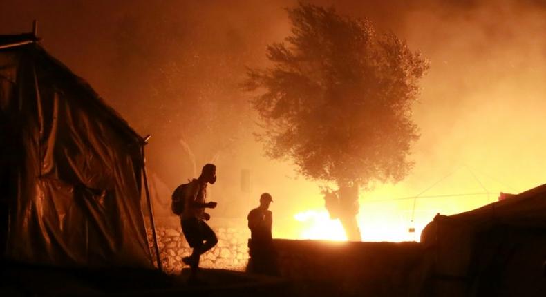 A local police source told AFP an operation to round up suspects had taken place on Monday on the roadside where thousands of asylum seekers have been sleeping since the camp burned down on September 8.