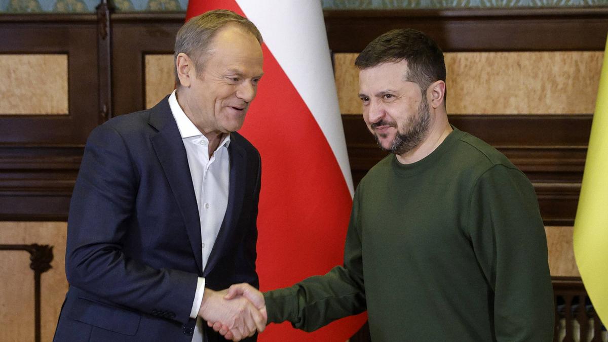 Donald Tusk i Wołodymyr Zełenski