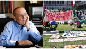 Leon Cooperman, a billionaire Columbia donor, has spoken out against the protesters on campus who are calling for a divestment from Israel.(Scott McIntyre/for The Washington Post via Getty Images; Charly Triballeau/AFP via Getty Images)