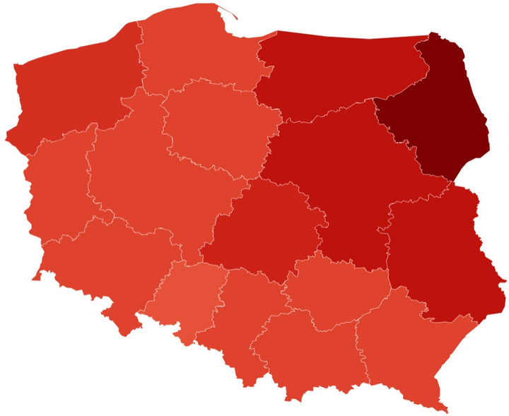 W których województwach najczęściej jemy czerwone mięso?