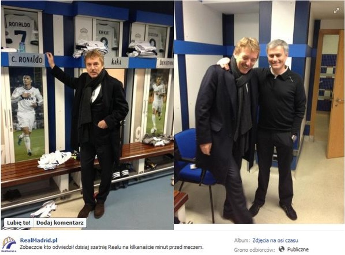 Boniek w szatni Realu przed meczem z Barceloną. Witał go Mourinho