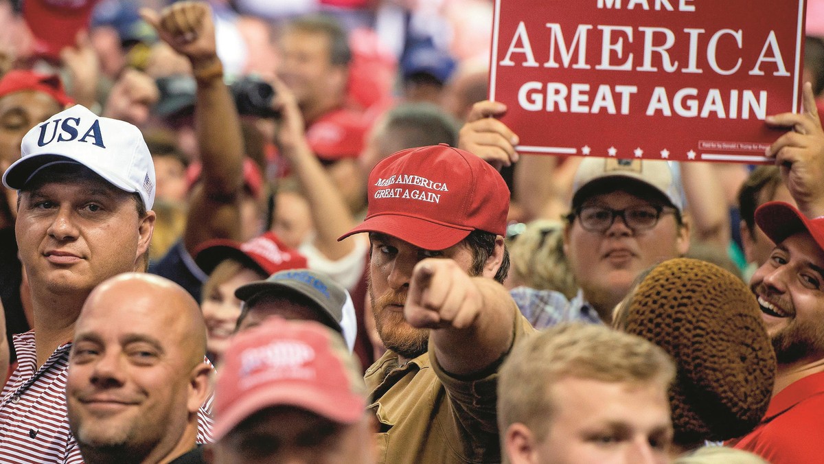 US President Donald J. Trump holds a rally in Southaven, Mississippi