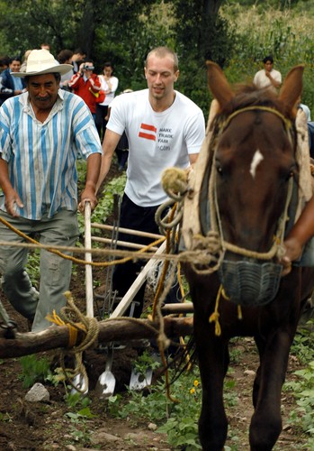 Coldplay w Meksyku w ramach kampanii na rzecz Uczciwego Handlu – wrzesień 2003
