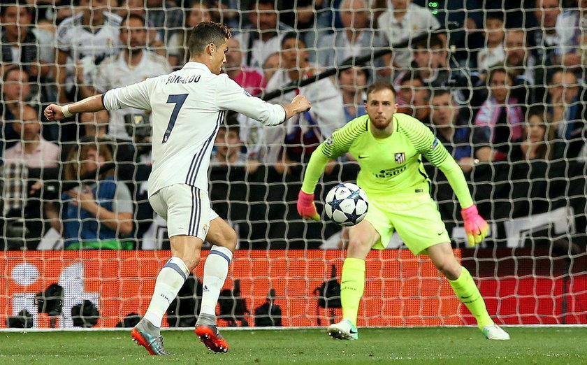 Real Madrid's Cristiano Ronaldo scores their second goal