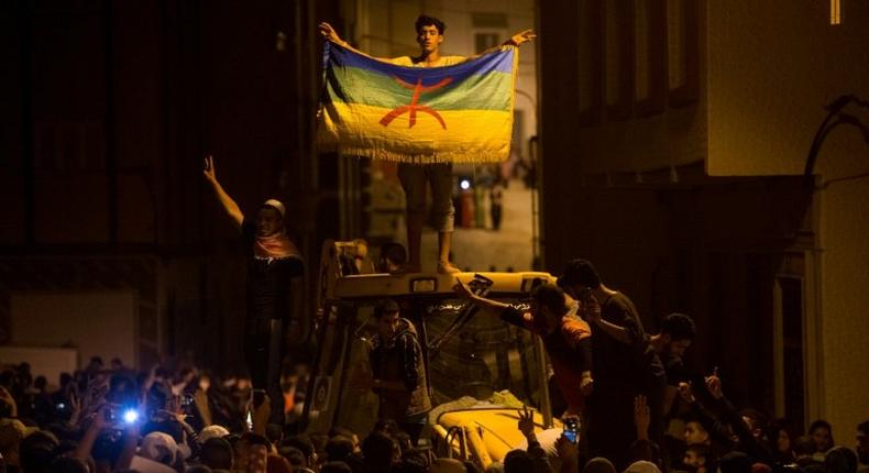 Protesters gather in Al-Hoceima, Morocco, where activists have been calling for their protest leader Nasser Zefzafi to be released