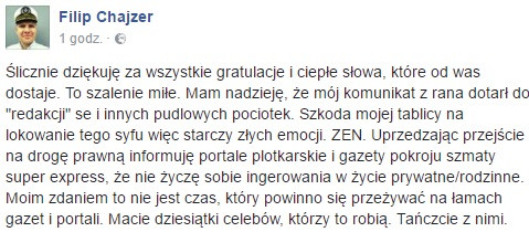 Filip Chajzer na Facebooku