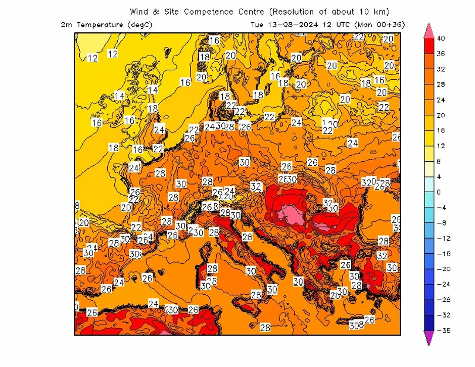 Mapa najvrelijih delova Evrope